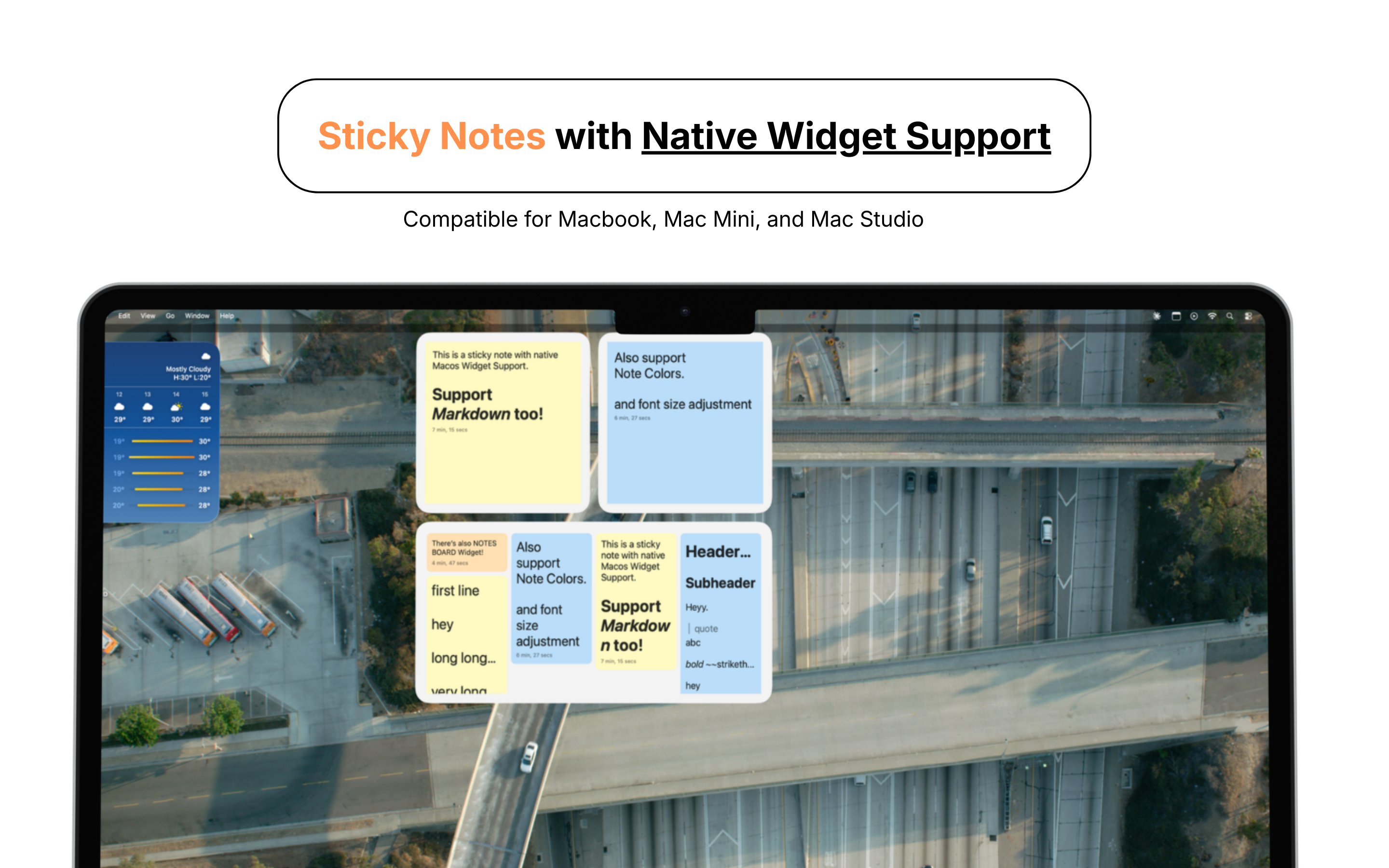 Sticky Notes with native widget support on Mac desktop